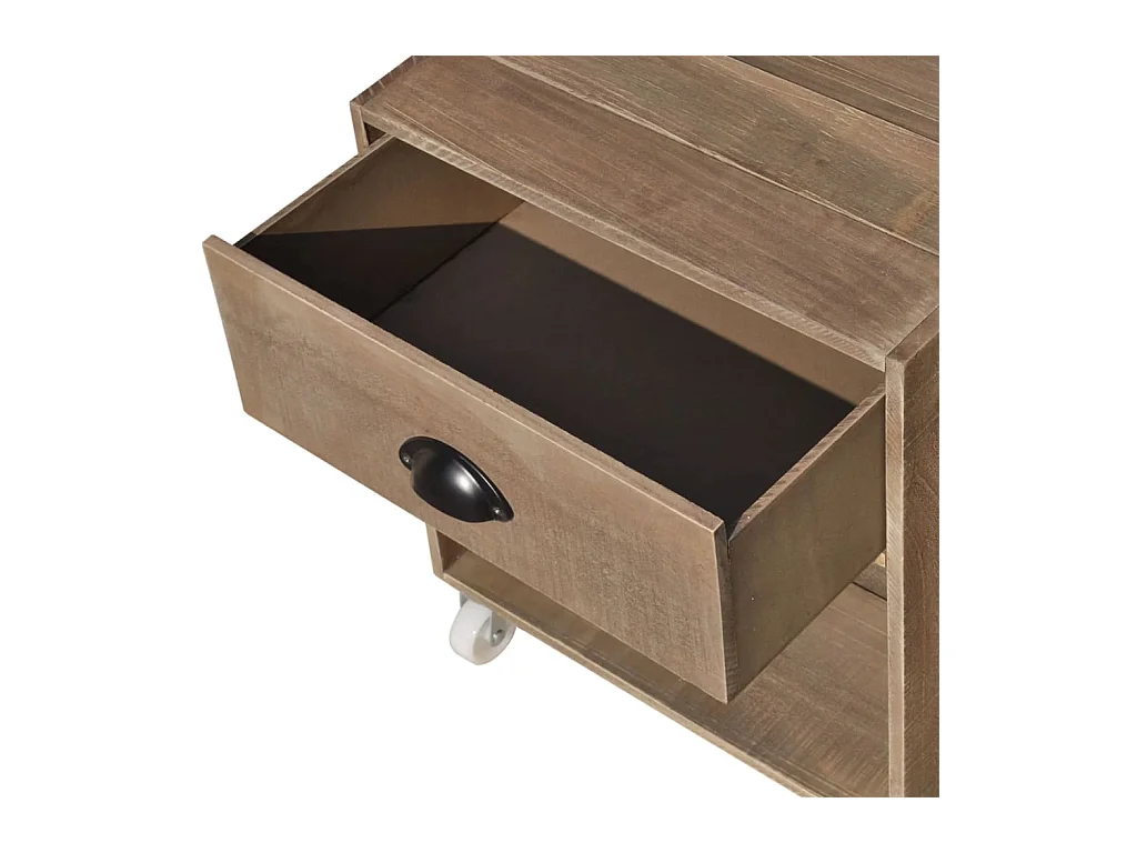 Louis-René-Francis  Tables de chevet 2 pcs marron bois massif