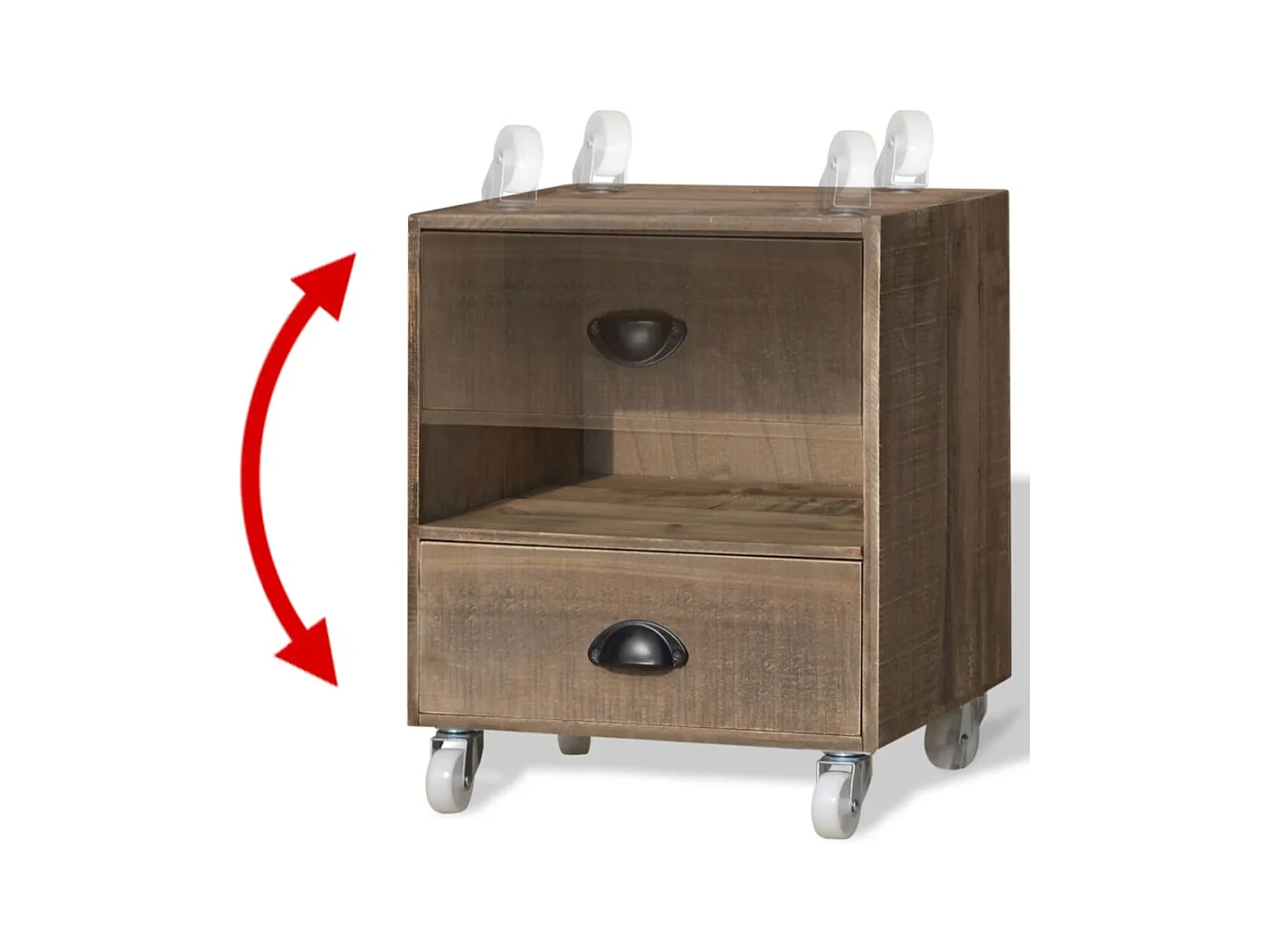 Louis-René-Francis  Tables de chevet 2 pcs marron bois massif