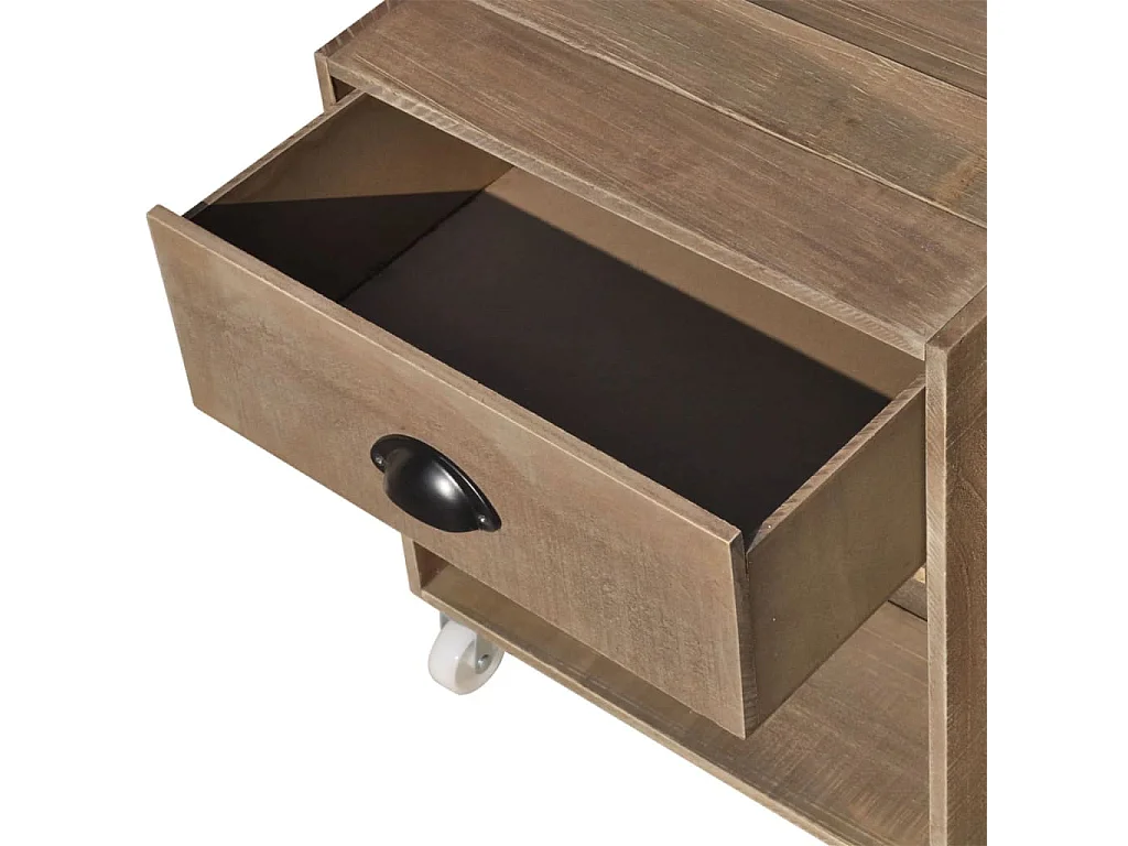 Louis-René-Francis  Tables de chevet 2 pcs marron bois massif