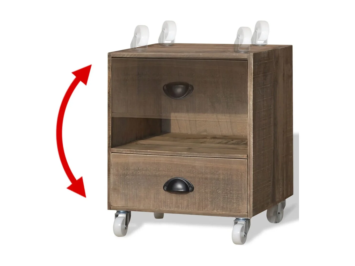 Louis-René-Francis  Tables de chevet 2 pcs marron bois massif