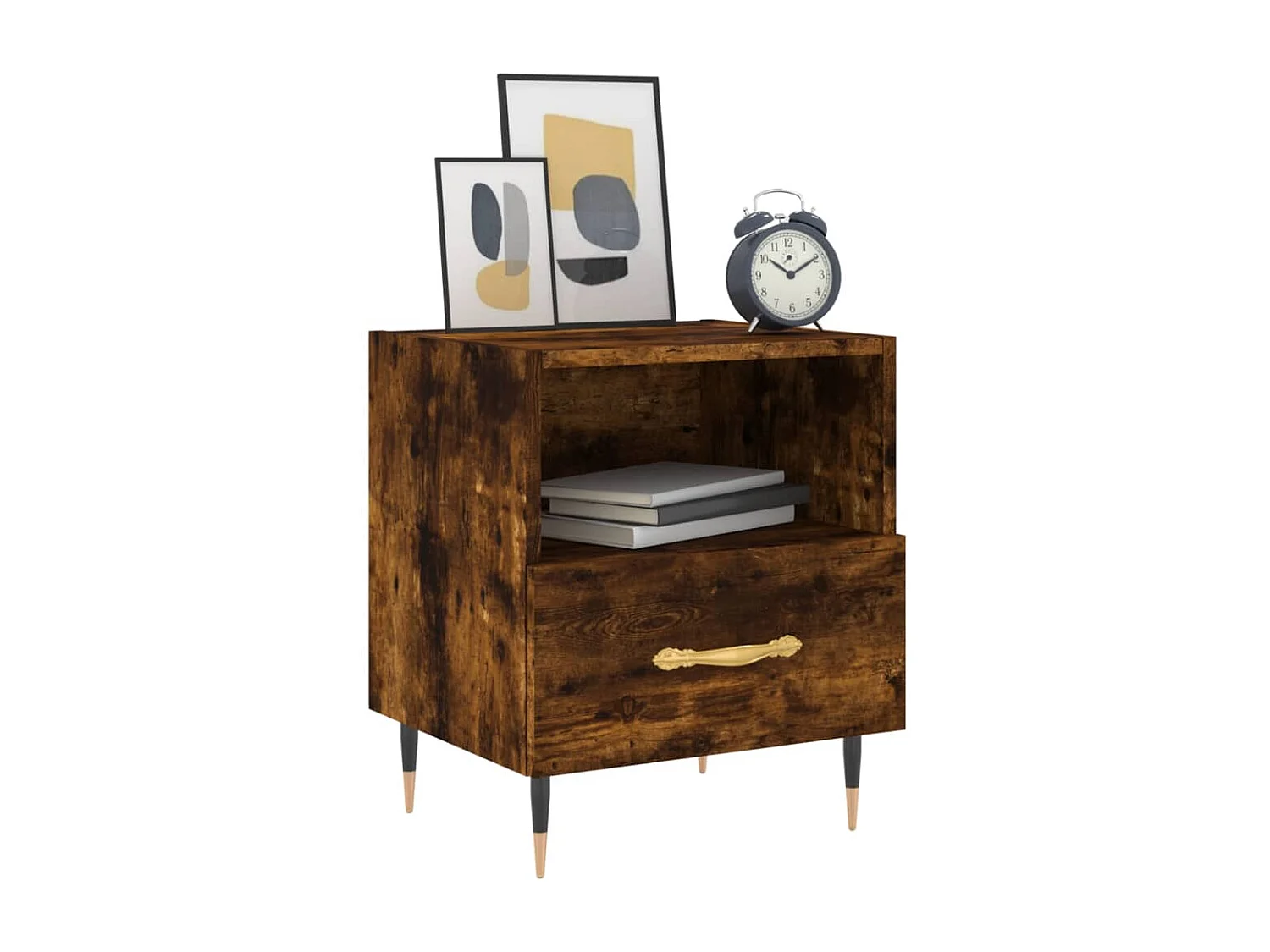 Porsgrunn  Table de chevet chêne fumé 40x35x47,5 cm bois d’ingénierie