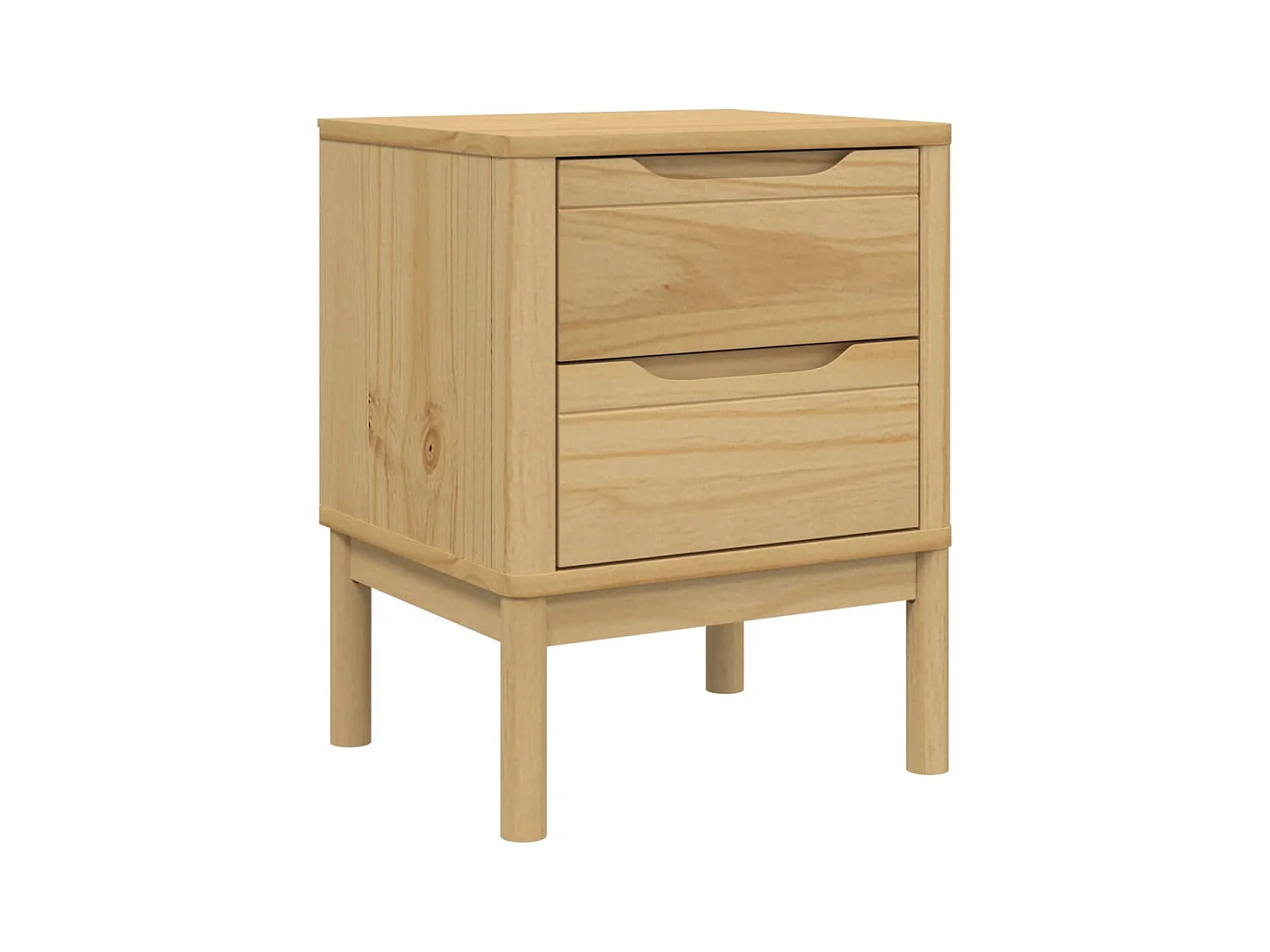 Skenda  Table de chevet FLORO cire marron 45x39x57cm bois de pin massif