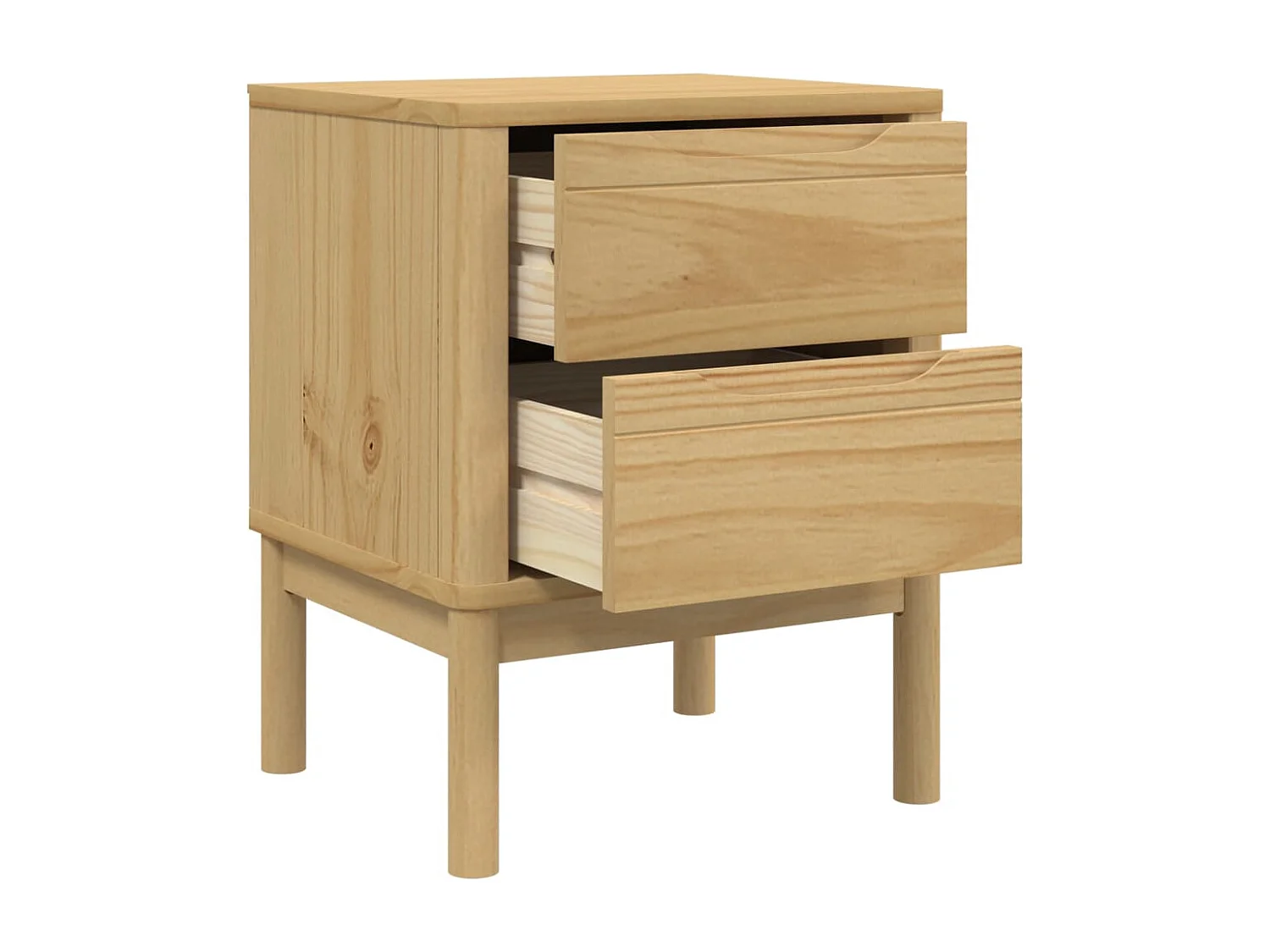 Skenda  Table de chevet FLORO cire marron 45x39x57cm bois de pin massif