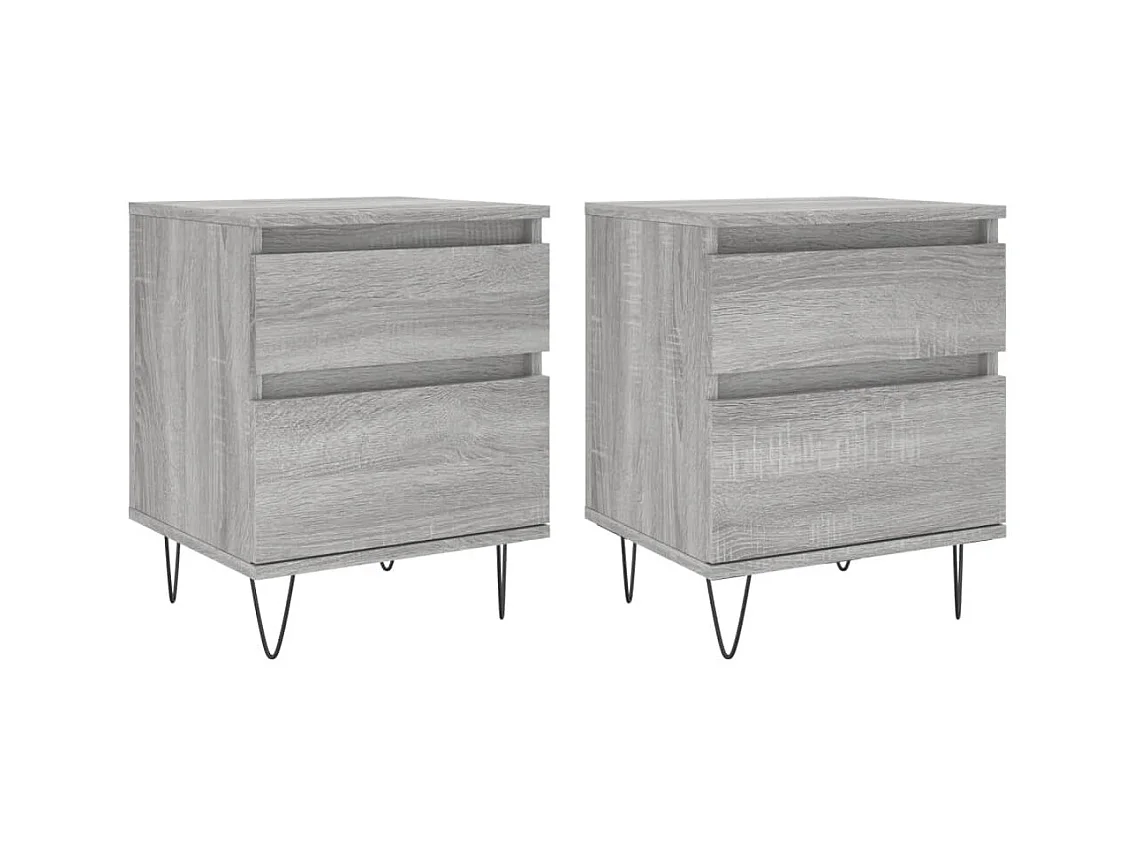 Ineke  Tables de chevet 2 pcs sonoma gris 40x35x50 cm bois ingénierie