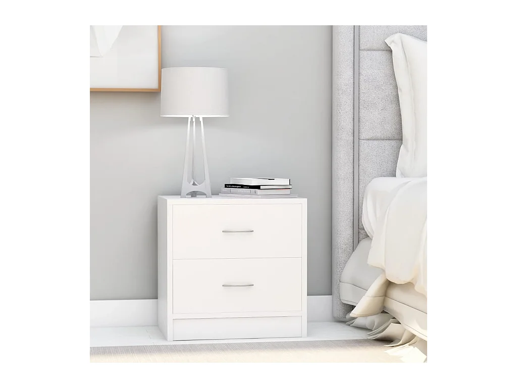 Wytse  Tables de chevet 2 pcs Blanc 40x30x40 cm Bois d'ingénierie