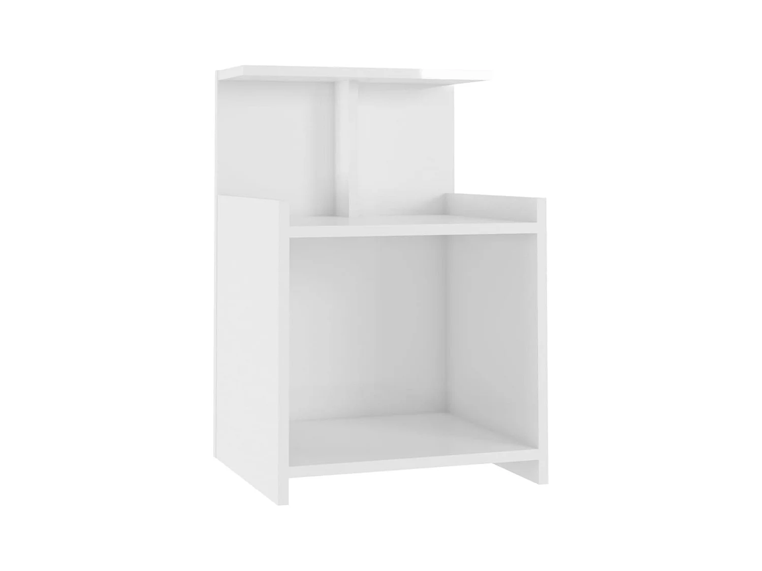 Chad  Table de chevet Blanc brillant 40x35x60 cm Aggloméré