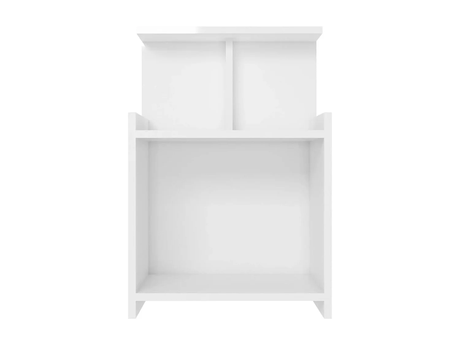 Chad  Comodino Bianco Lucido 40x35x60 cm in Legno Multistrato