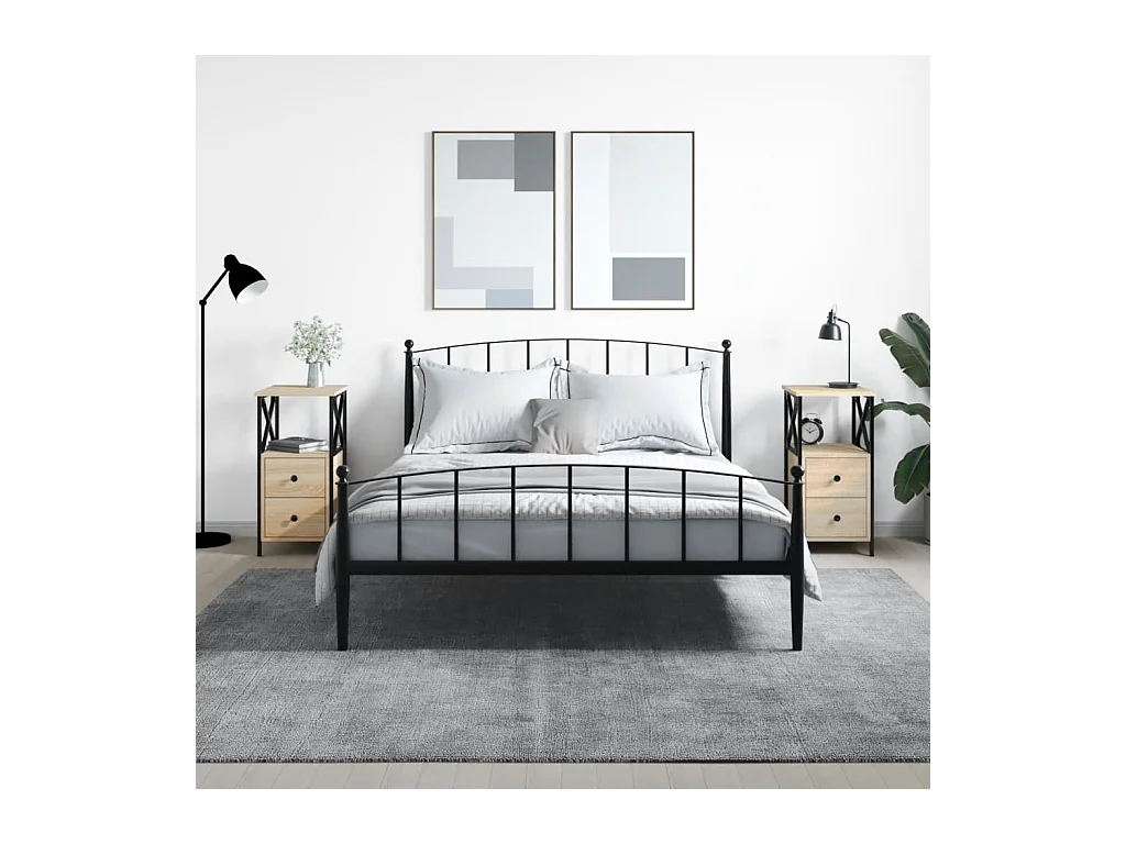 Quinn Hope  Tables de chevet 2pcs chêne sonoma 34x35,5x70cm bois ingénierie