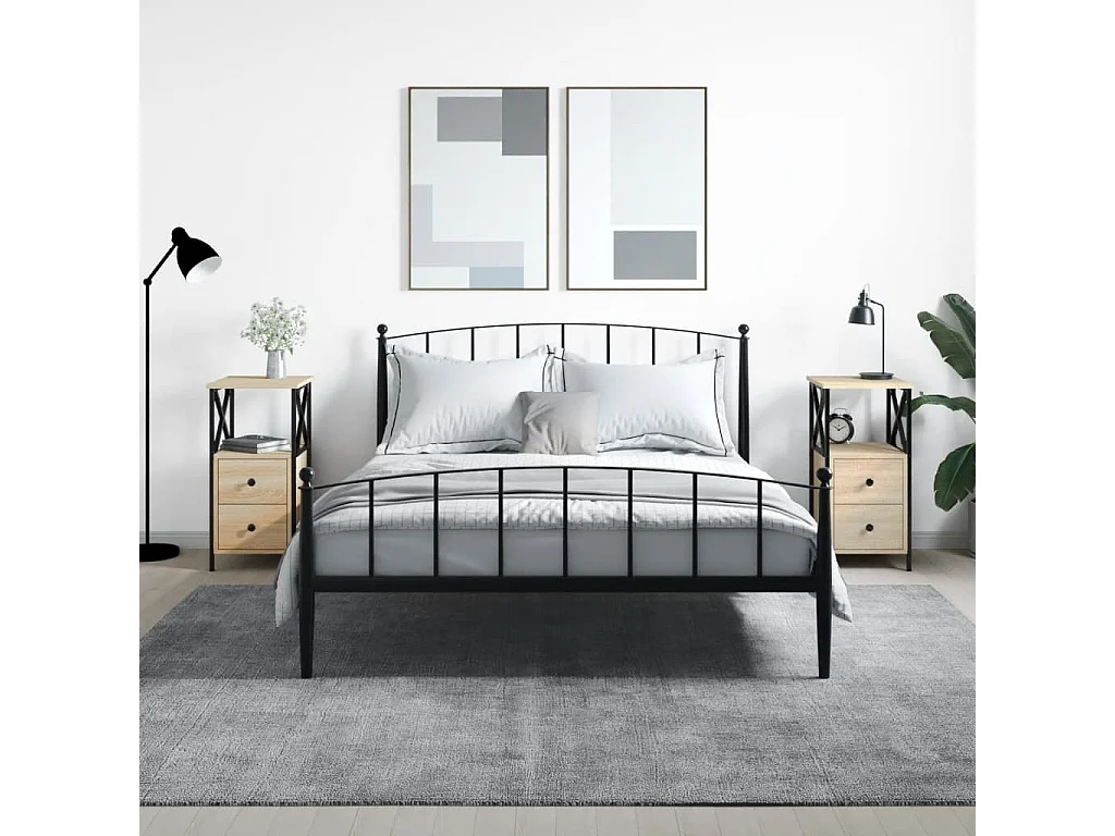 Quinn Hope  Comodini 2 pz Rovere Sonoma 34x35,5x70 cm in Legno Multistrato