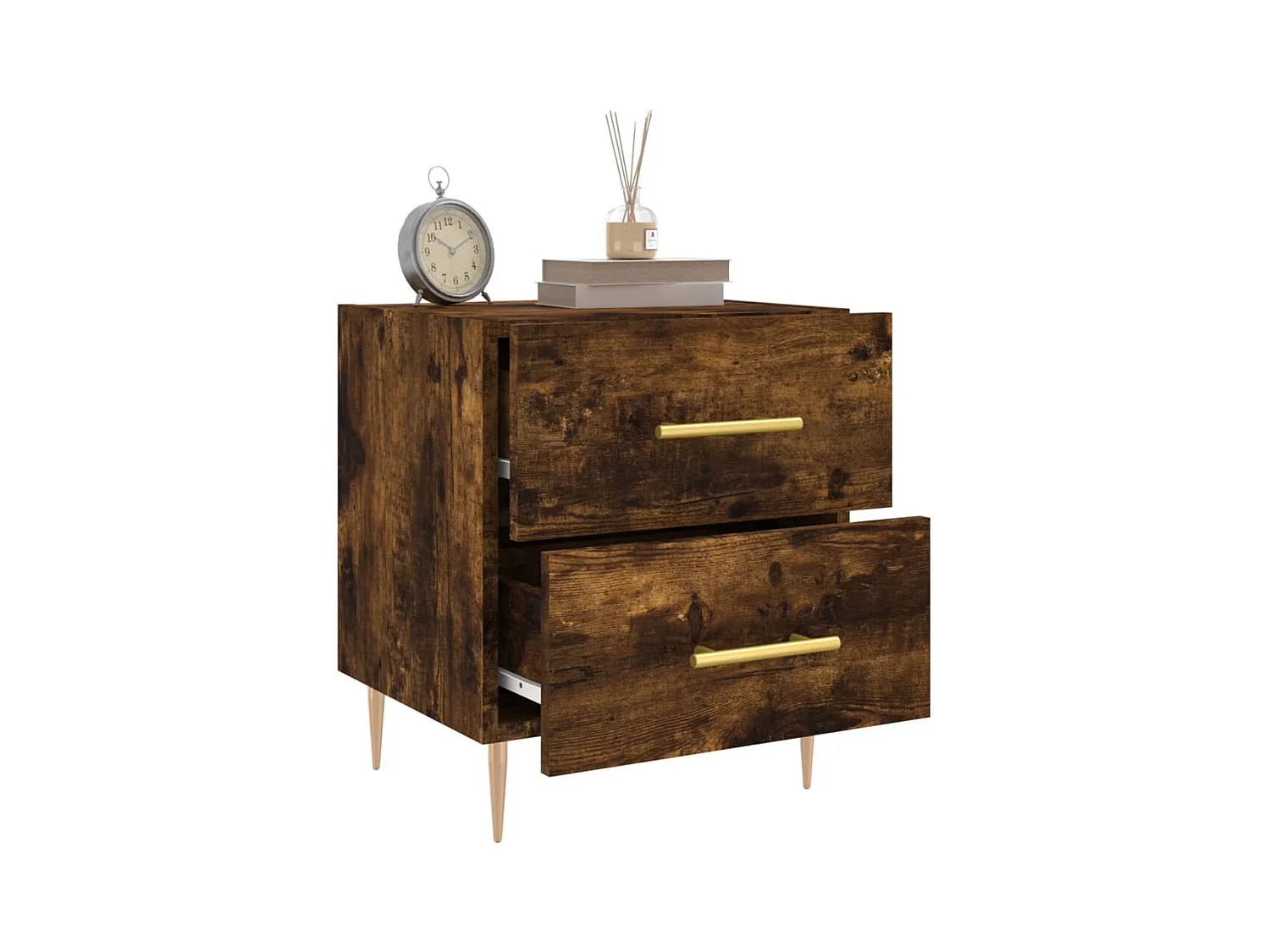 Villa Park  Tables de chevet 2pcs chêne fumé 40x35x47,5cm bois d’ingénierie