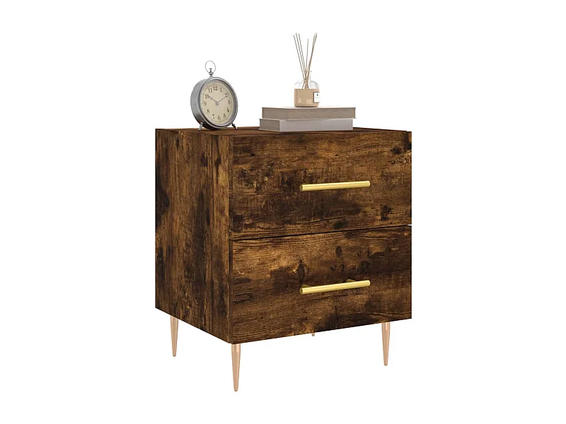 Villa Park  Nachtkastjes 2 st 40x35x47,5 cm bewerkt hout gerookt eikenkleur