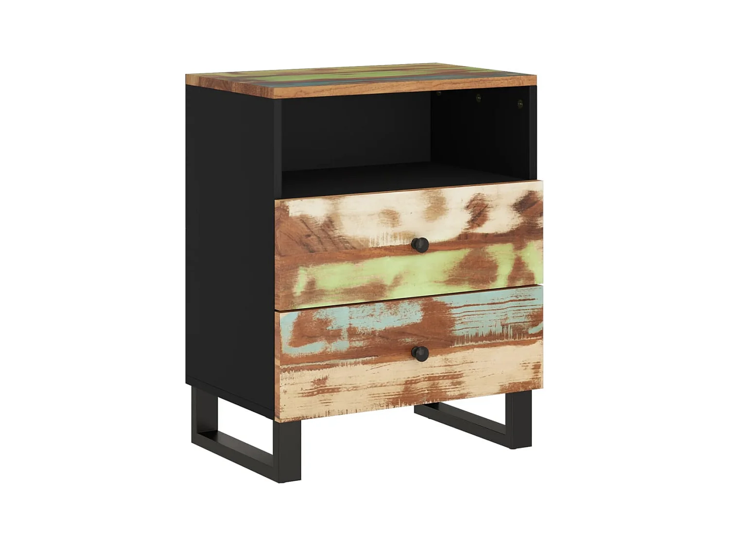 Glynnor  Table de chevet 50x33x62cm Bois de récupération et d'ingénierie