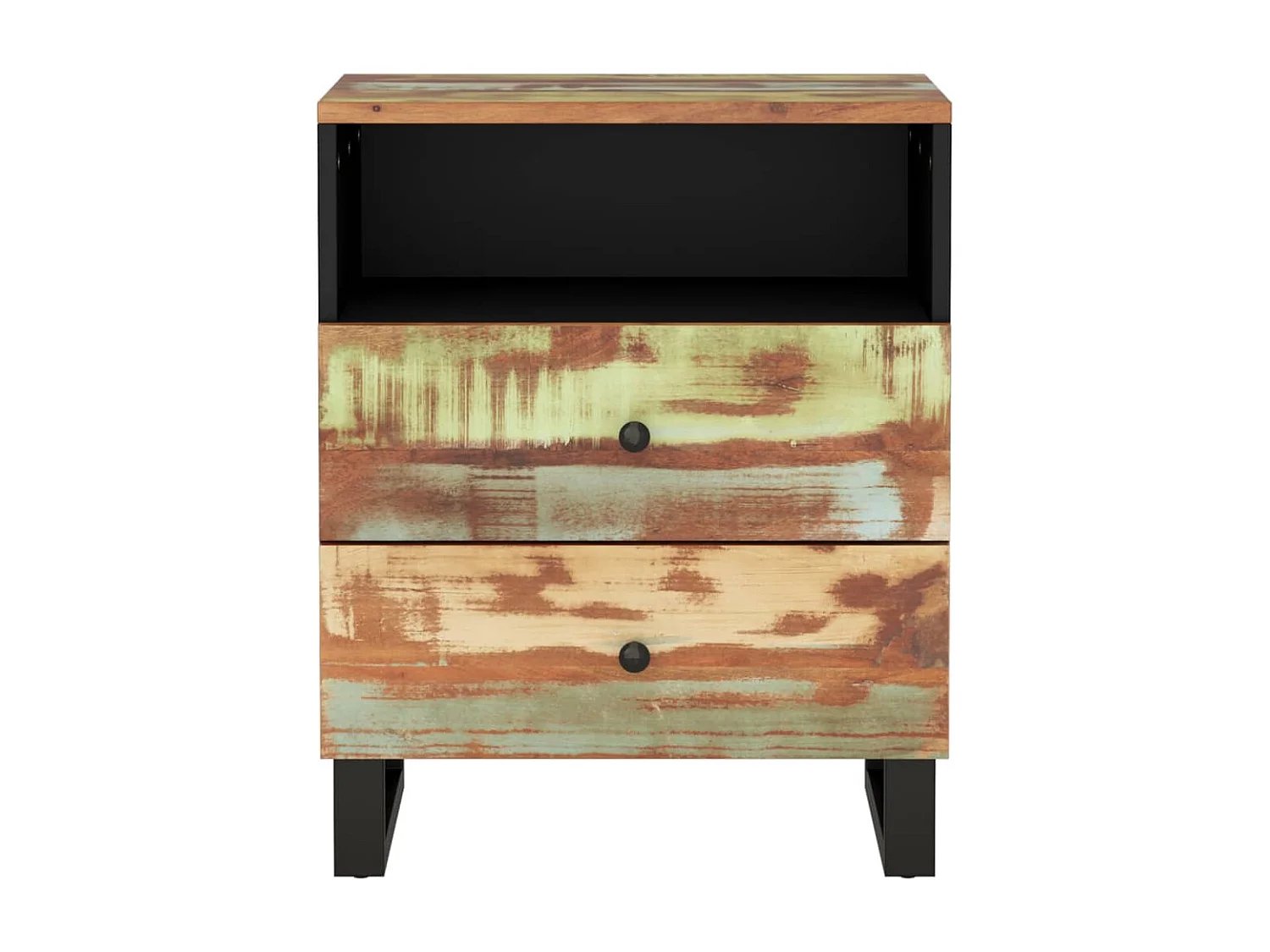 Glynnor  Nachttisch 50x33x62 cm Altholz Massiv & Holzwerkstoff