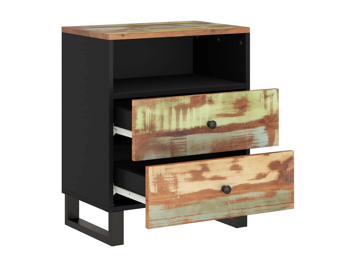 Glynnor  Nachttisch 50x33x62 cm Altholz Massiv & Holzwerkstoff