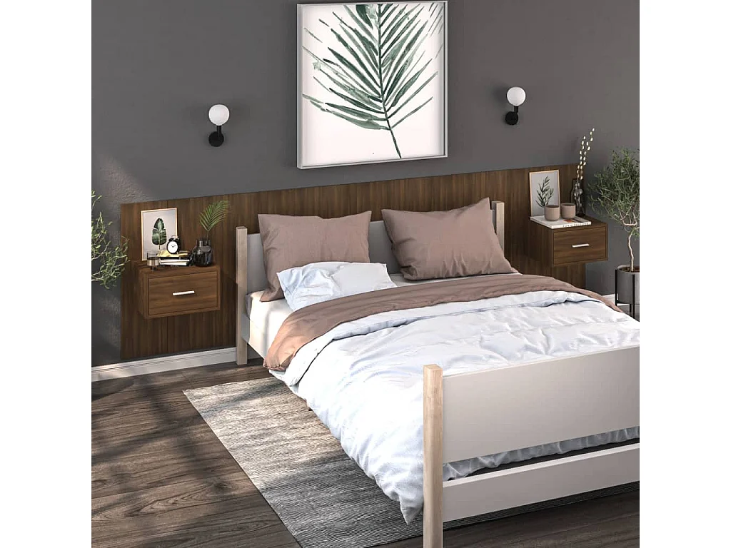 Saffira  Table de chevet murale Chêne marron