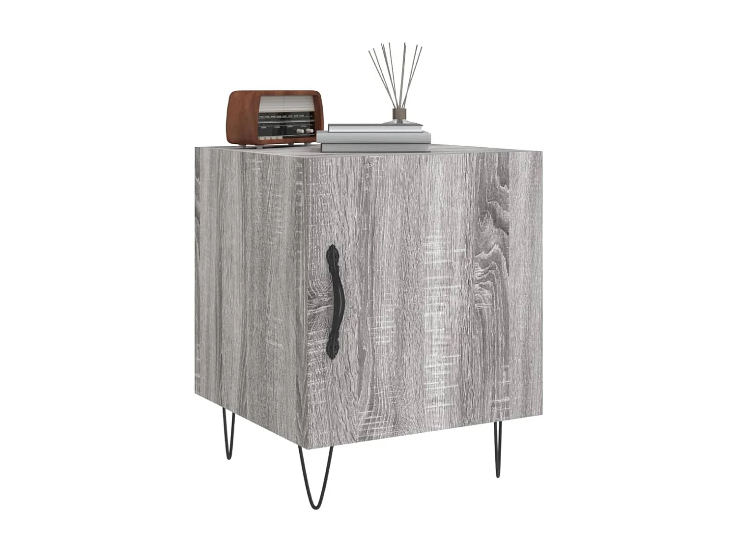 Corning  Table de chevet sonoma gris 40x40x50 cm bois d'ingénierie