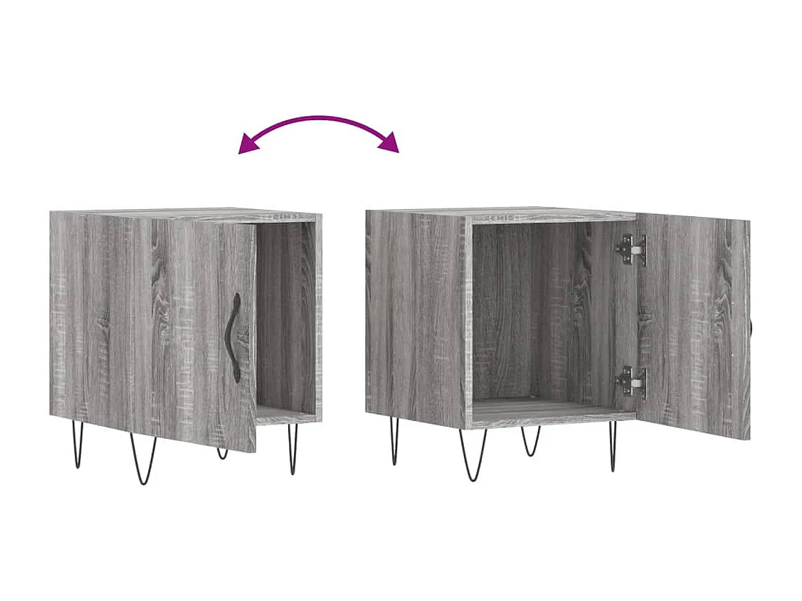 Corning  Table de chevet sonoma gris 40x40x50 cm bois d'ingénierie