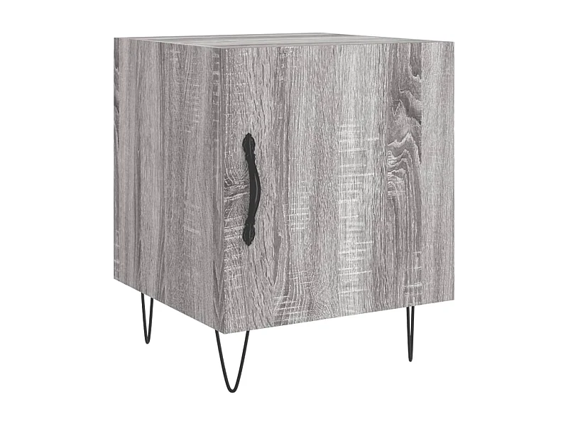 Corning  Table de chevet sonoma gris 40x40x50 cm bois d'ingénierie