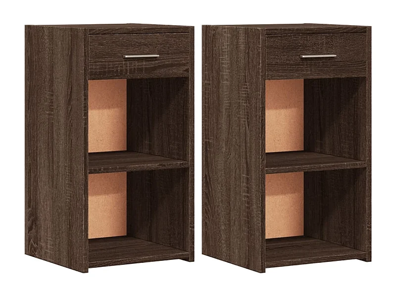 Ragna  Comodini 2 pz Rovere Marrone 35x34x65 cm in Legno Multistrato