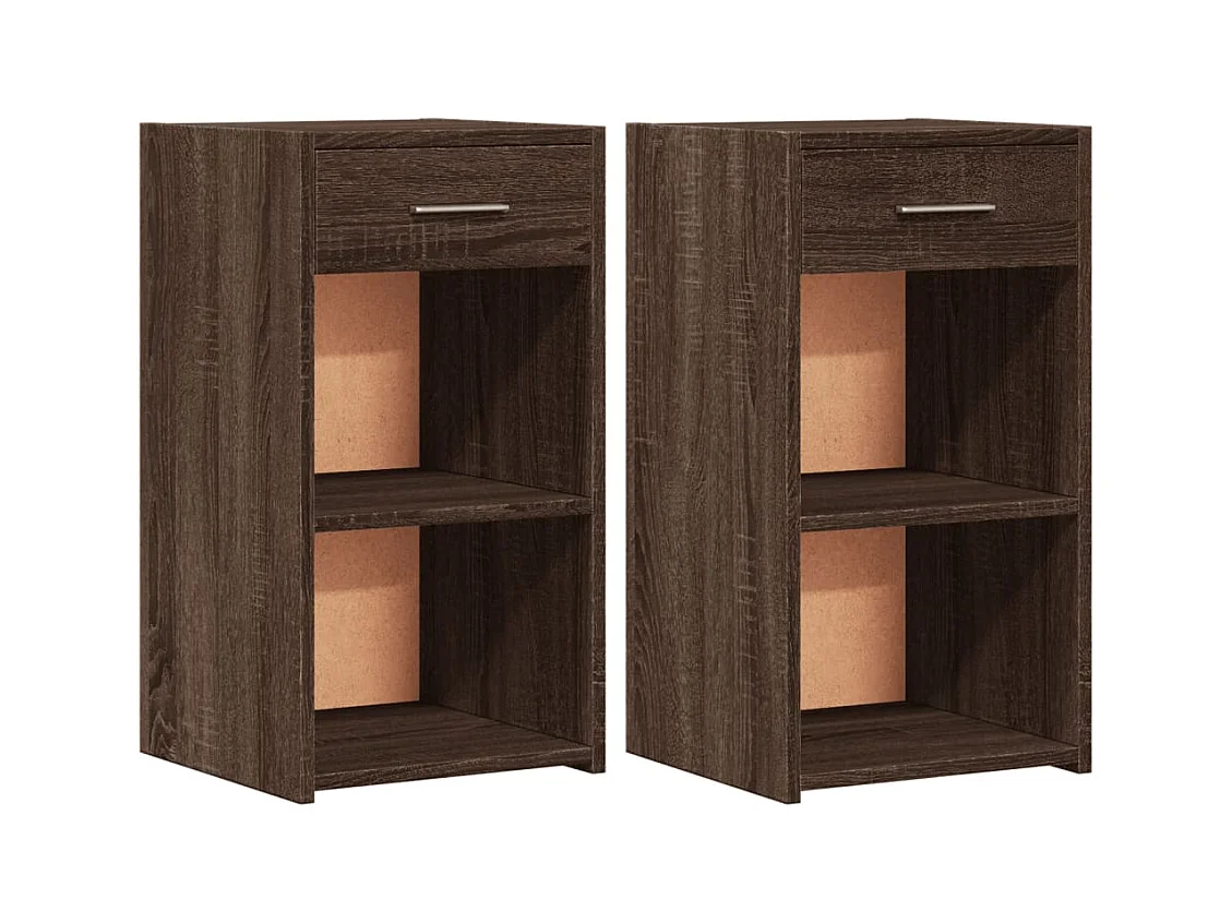 Ragna  Comodini 2 pz Rovere Marrone 35x34x65 cm in Legno Multistrato