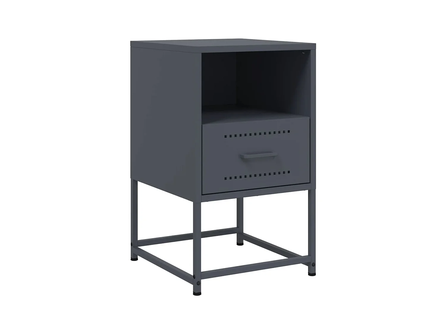Inanna  Table de chevet anthracite 36x39x60,5 cm acier