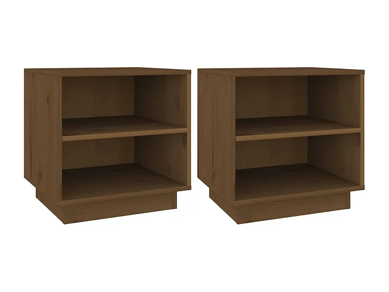 Decatur  Tables de chevet 2pcs Marron miel 40x34x40cm Bois de pin solide
