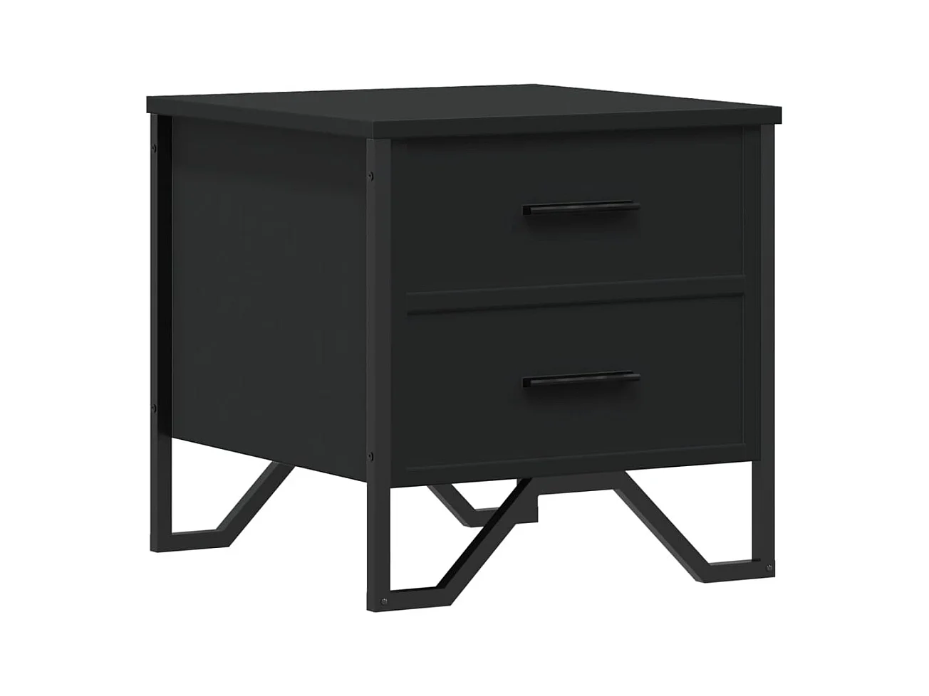 Hanne  Table de chevet noir 40x41x40 cm bois d’ingénierie