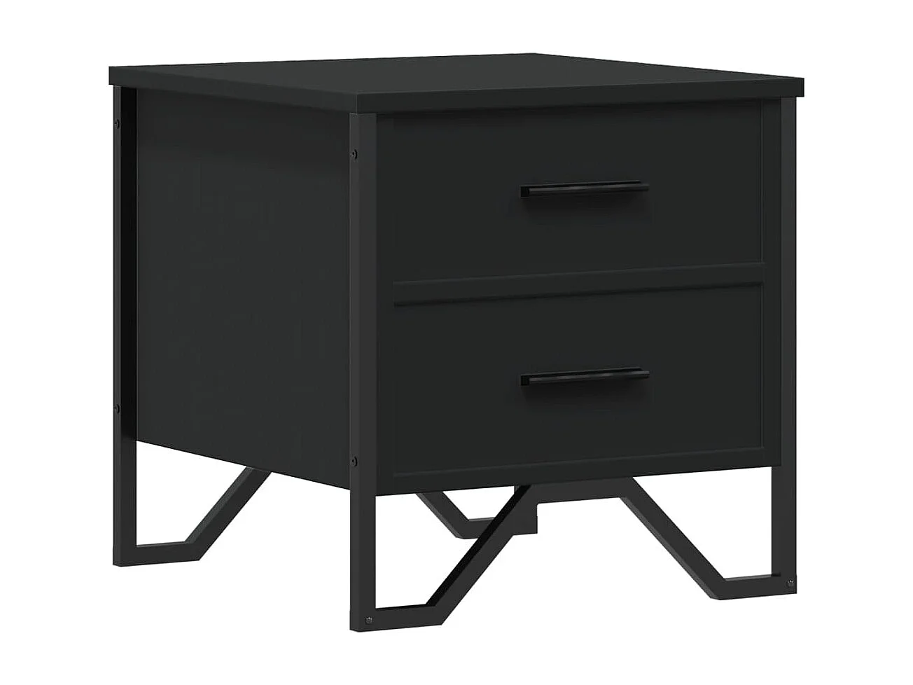 Hanne  Table de chevet noir 40x41x40 cm bois d’ingénierie