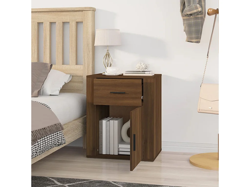 Arkport  Table de chevet Chêne marron 50x36x60 cm Bois d'ingénierie