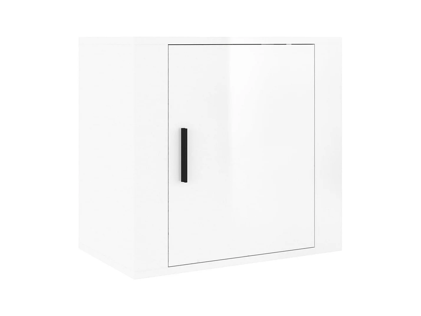 Almond  Table de chevet murale Blanc brillant 50x30x47 cm