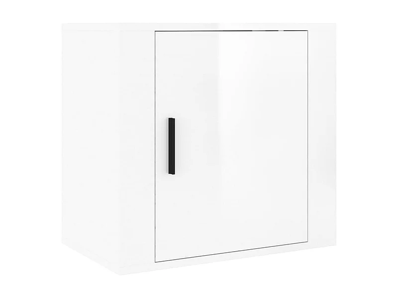 Almond  Mesita de noche de pared blanco brillante 50x30x47 cm