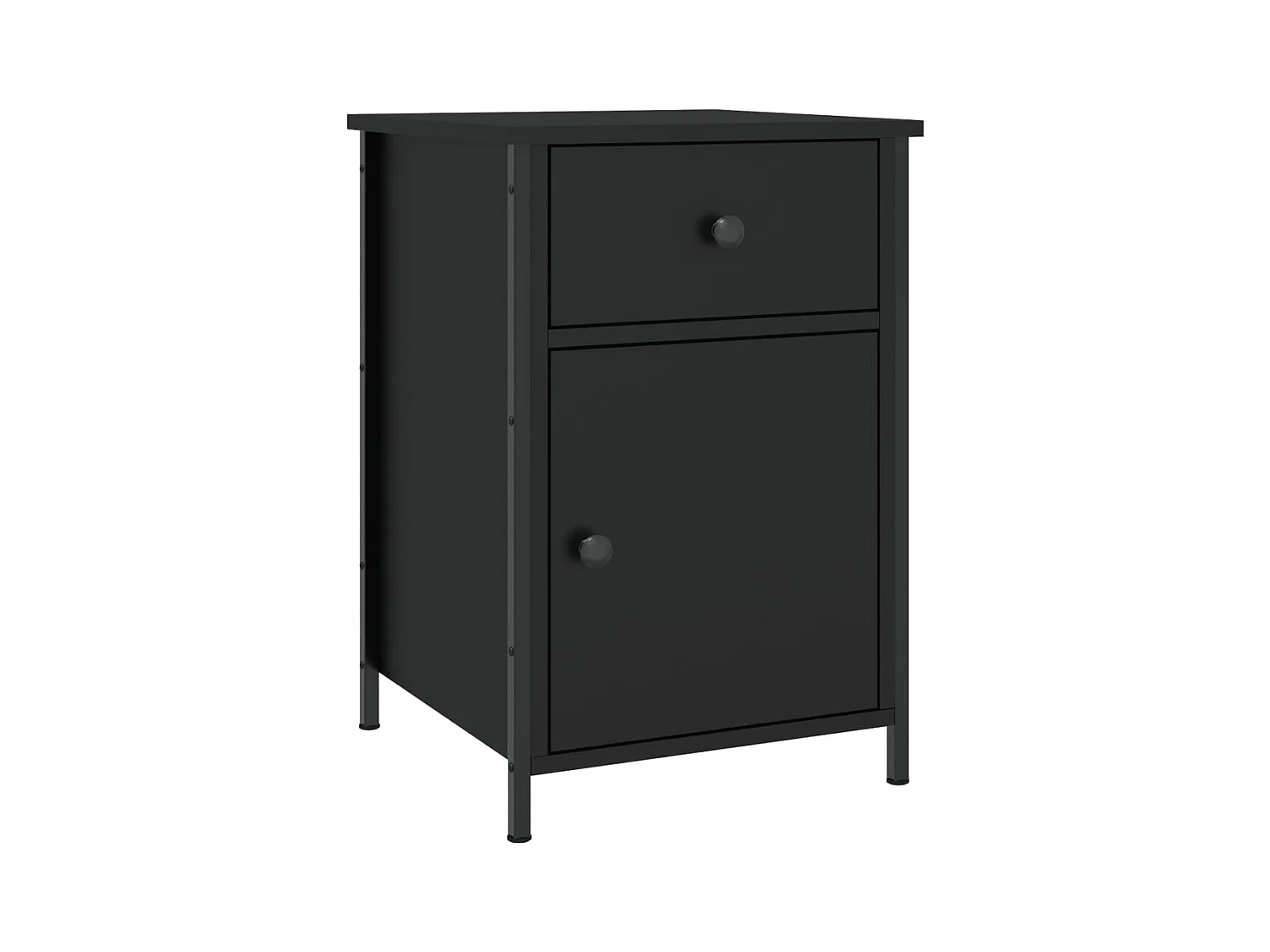 Qardir  Nachttische 2 Stk. Schwarz 40x42x60 cm Holzwerkstoff