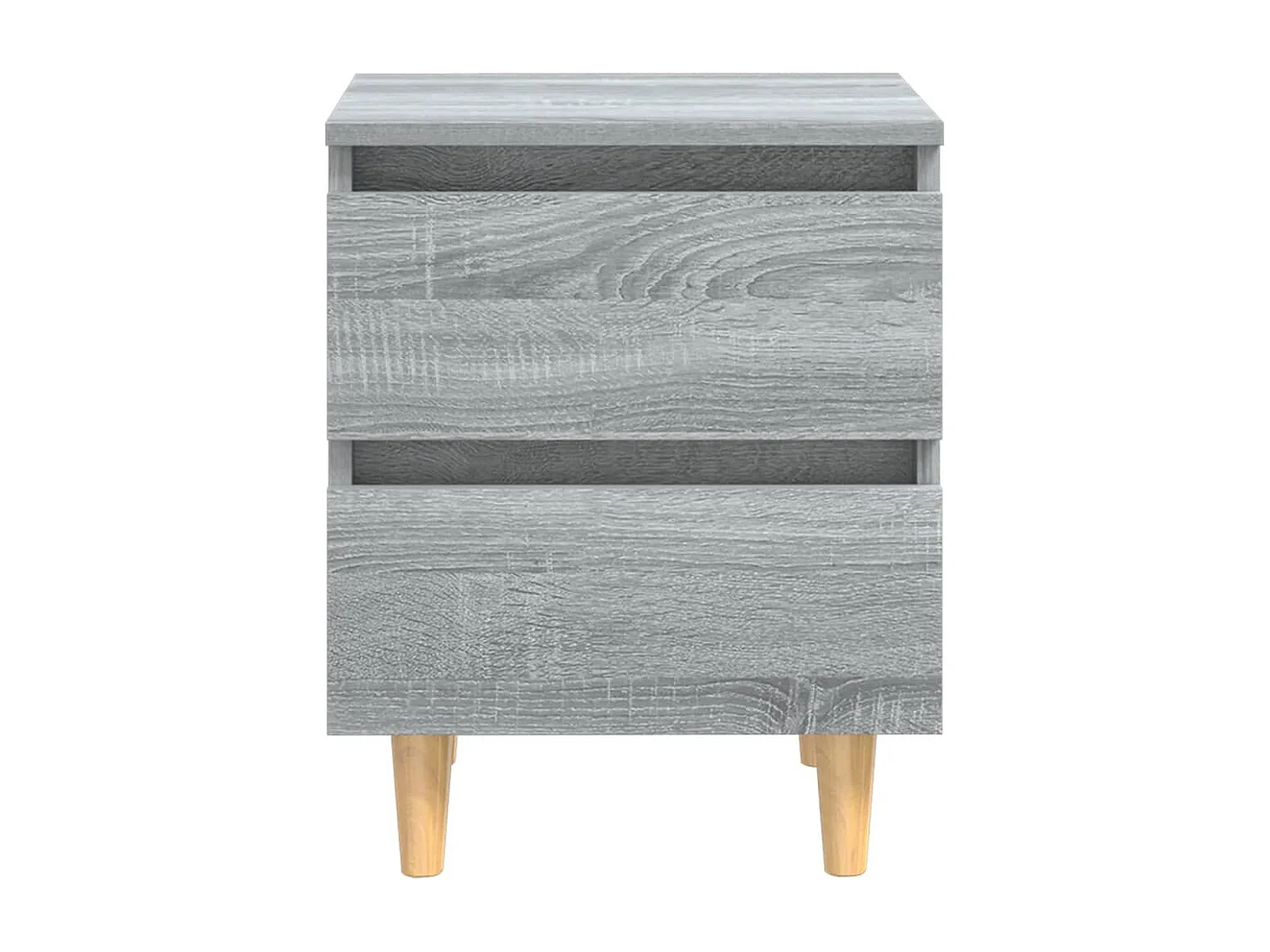 Kutztown  Mesita de noche patas de madera maciza gris Sonoma 40x35x50 cm