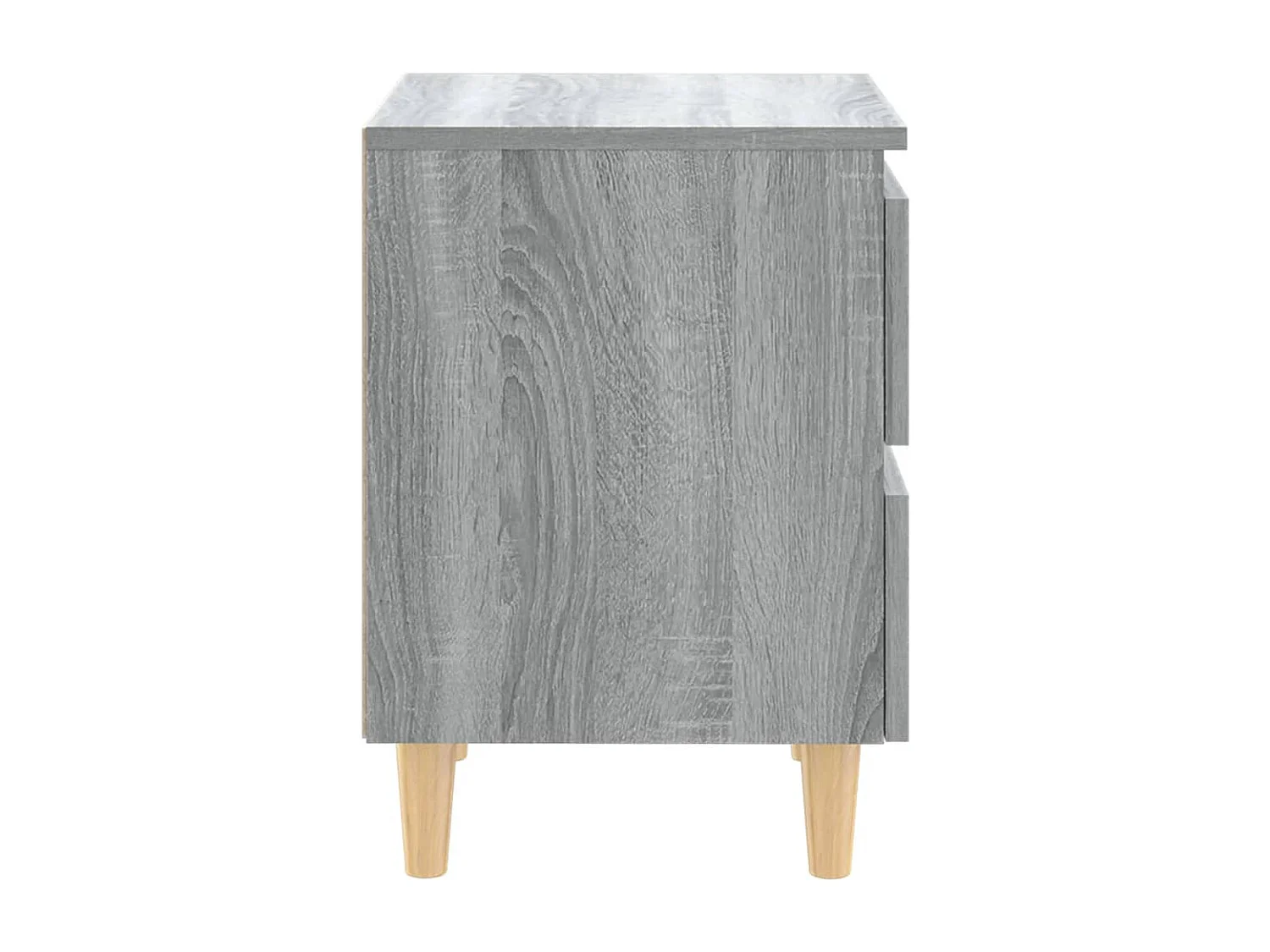 Kutztown  Mesita de noche patas de madera maciza gris Sonoma 40x35x50 cm