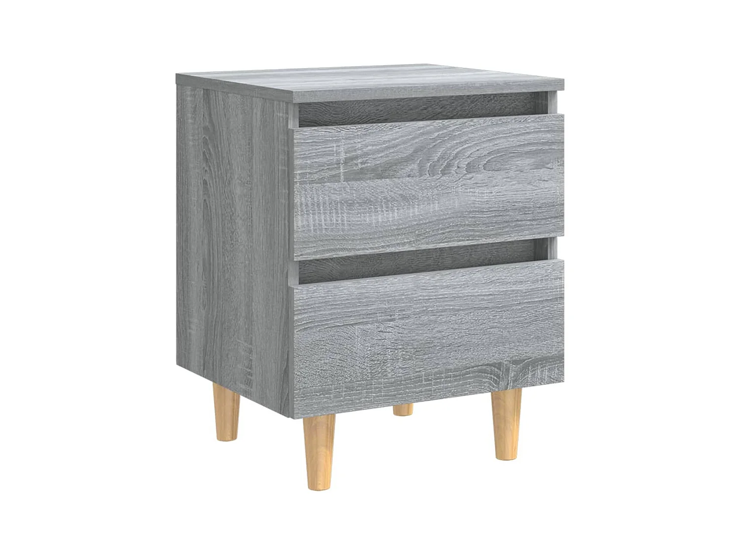 Kutztown  Table de chevet avec pieds en bois Sonoma gris 40x35x50 cm