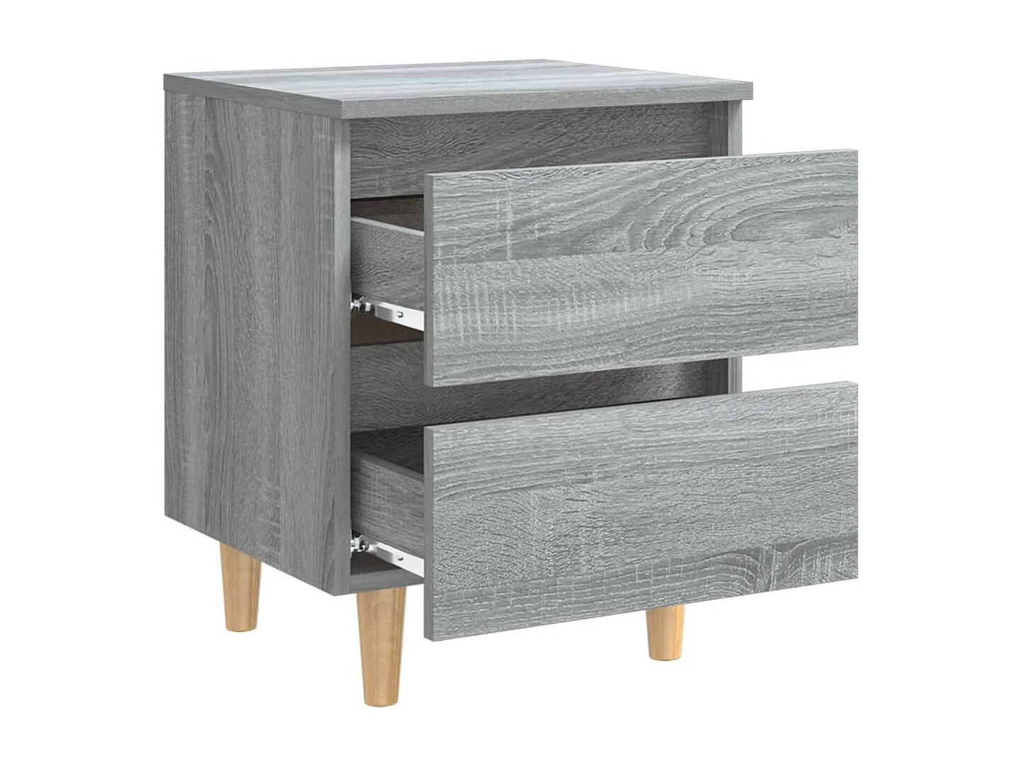 Kutztown  Table de chevet avec pieds en bois Sonoma gris 40x35x50 cm