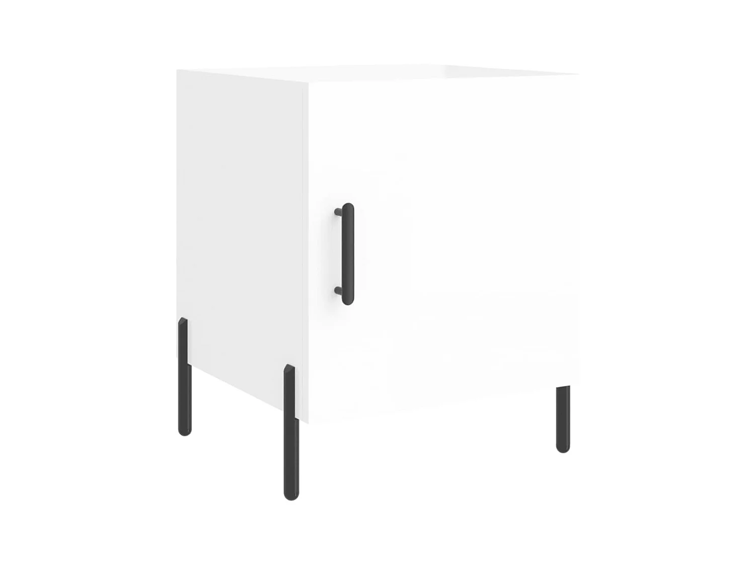 Sulva  Table de chevet blanc brillant 40x40x50 cm bois d’ingénierie