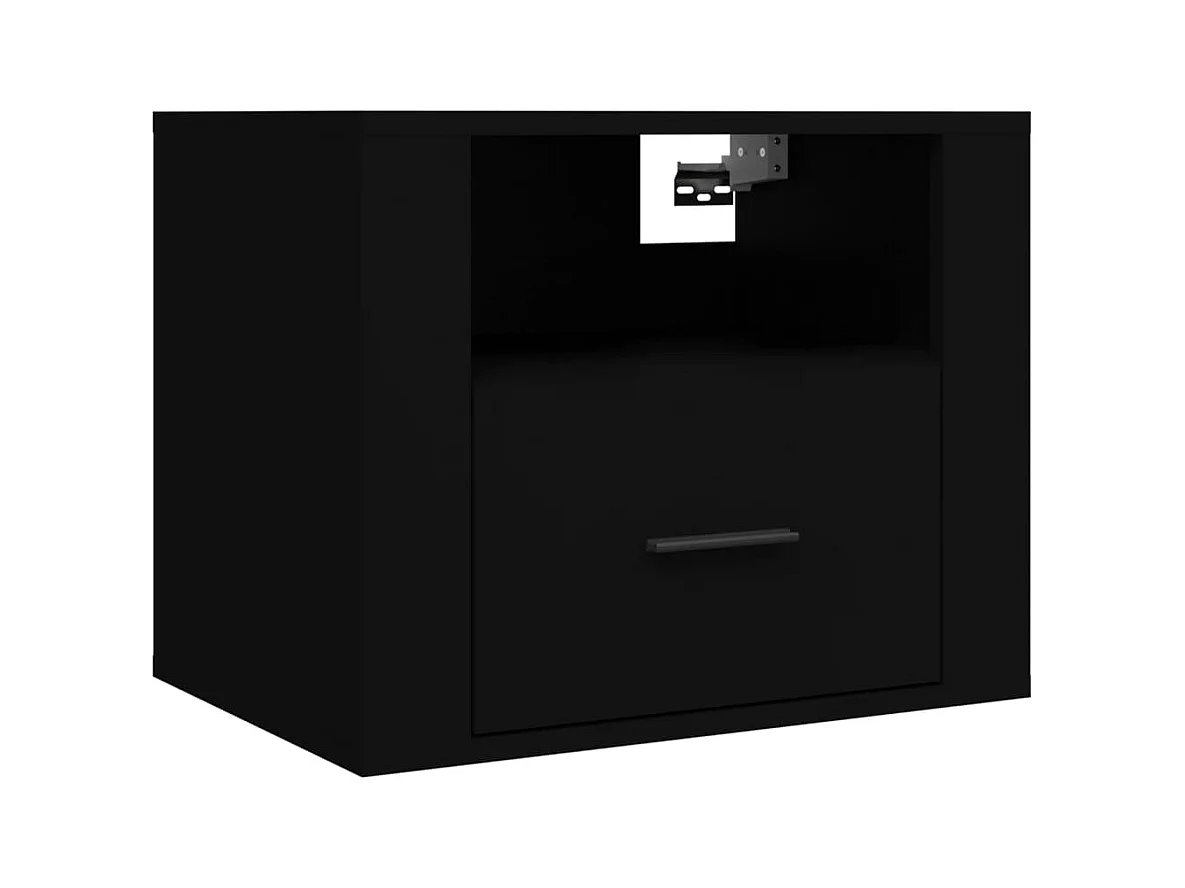 Pyren  Table de chevet murale Noir 50x36x40 cm