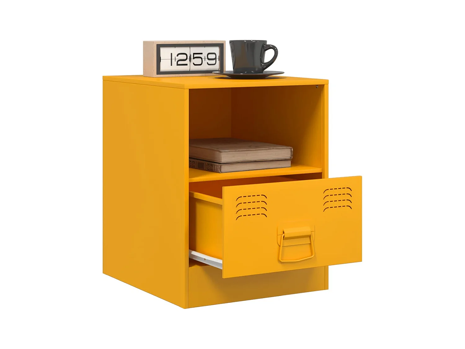 Elthor  Tables de chevet 2 pcs jaune moutarde 34,5x39x44 cm acier