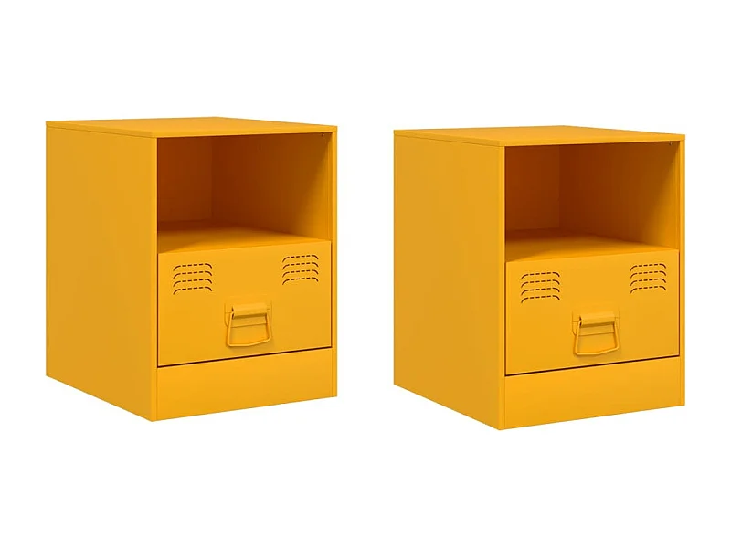 Elthor  Tables de chevet 2 pcs jaune moutarde 34,5x39x44 cm acier