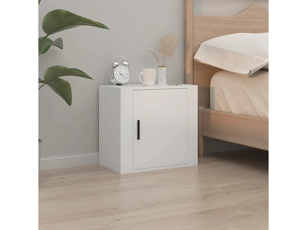 Almond  Comodino a Muro Bianco 50x30x47 cm