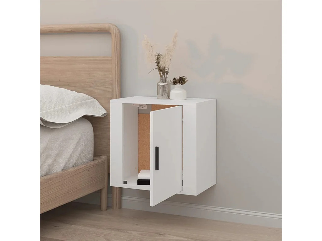 Almond  Comodino a Muro Bianco 50x30x47 cm