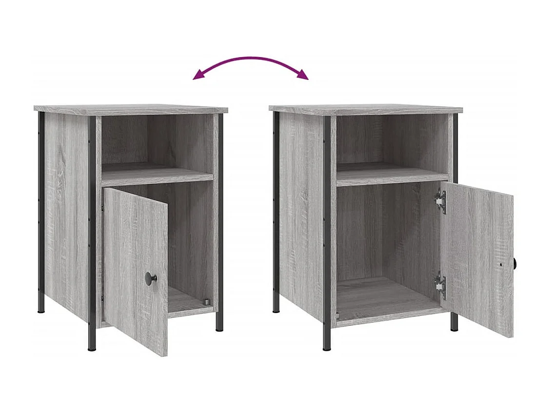 Lindra  Table de chevet sonoma gris 40x42x60 cm bois d'ingénierie