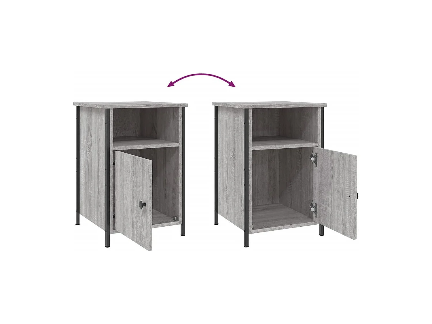 Lindra  Table de chevet sonoma gris 40x42x60 cm bois d'ingénierie