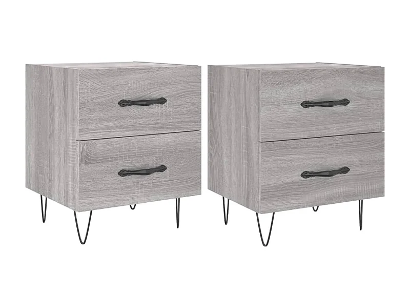 Alameda  Tables de chevet 2 pcs sonoma gris 40x35x47,5 cm