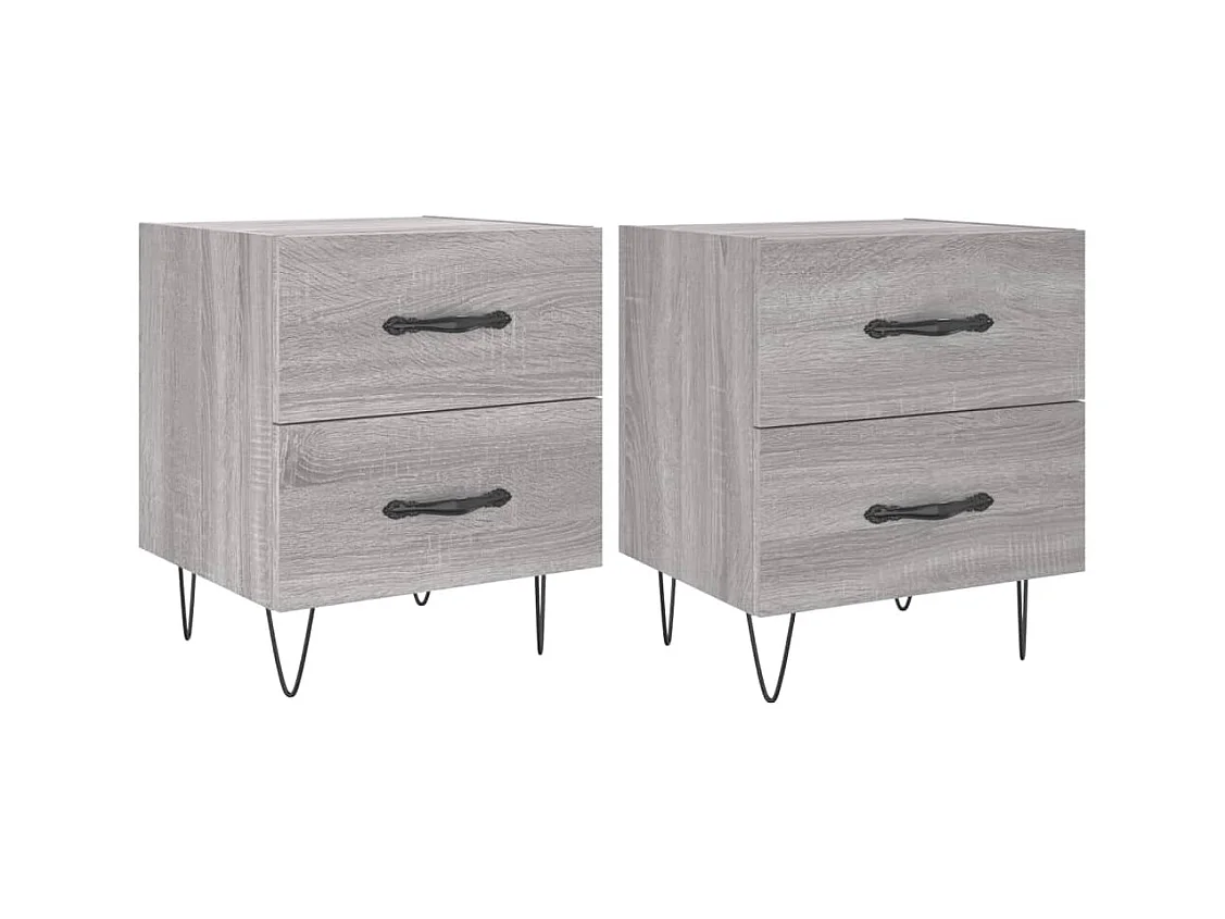 Alameda  Tables de chevet 2 pcs sonoma gris 40x35x47,5 cm