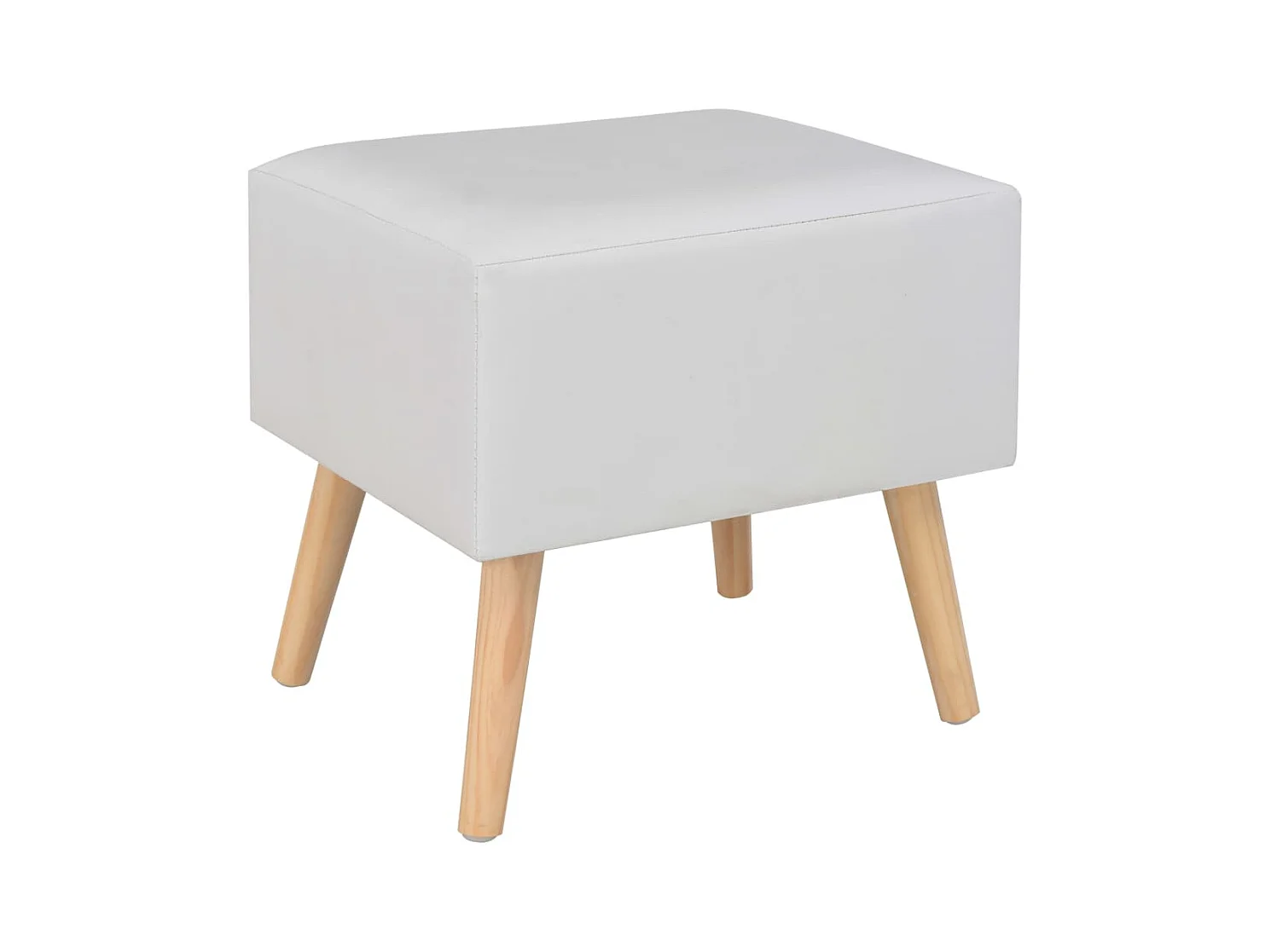 Emilie  Tables de chevet 2 pcs Blanc 40x35x40 cm Similicuir