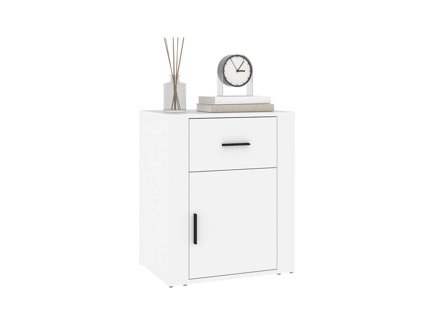 Arkport  Table de chevet Blanc 50x36x60 cm Bois d'ingénierie