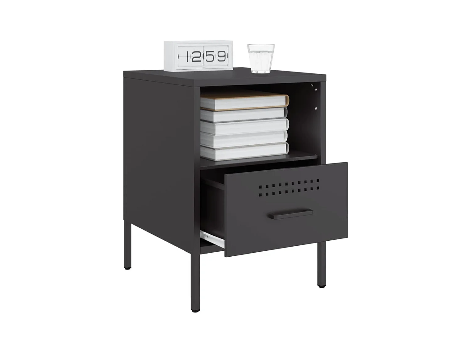 Sundby  Tables de chevet 2 pcs noir 36x39x50,5 cm acier