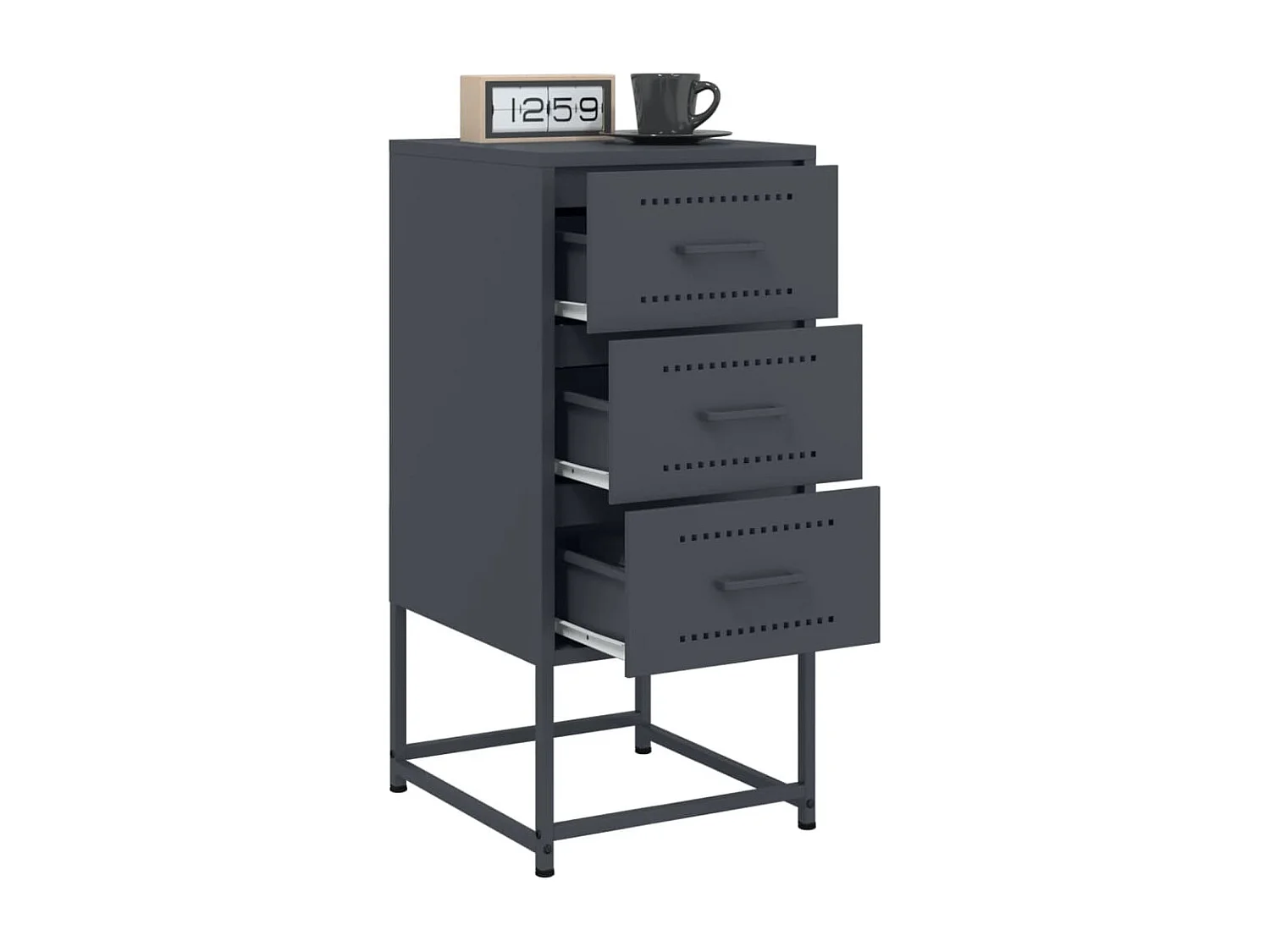 Isle of Hope  Tables de chevet 2 pcs anthracite 36x39x78 cm acier